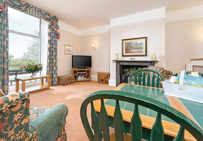 The living and dining area in a typical River Exe View at Dawlish Warren Coastal Retreats in Dawlish, South Devon