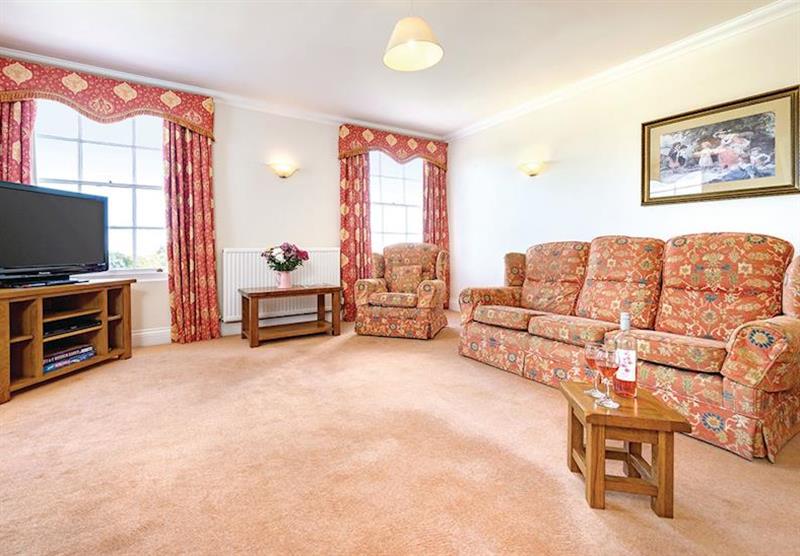 The living room at a typical Woodland View at Dawlish Warren Coastal Retreats in Dawlish, South Devon