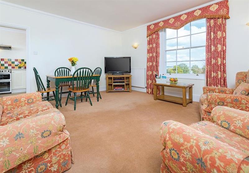 The living room in a River Exe View at Dawlish Warren Coastal Retreats in Dawlish, South Devon
