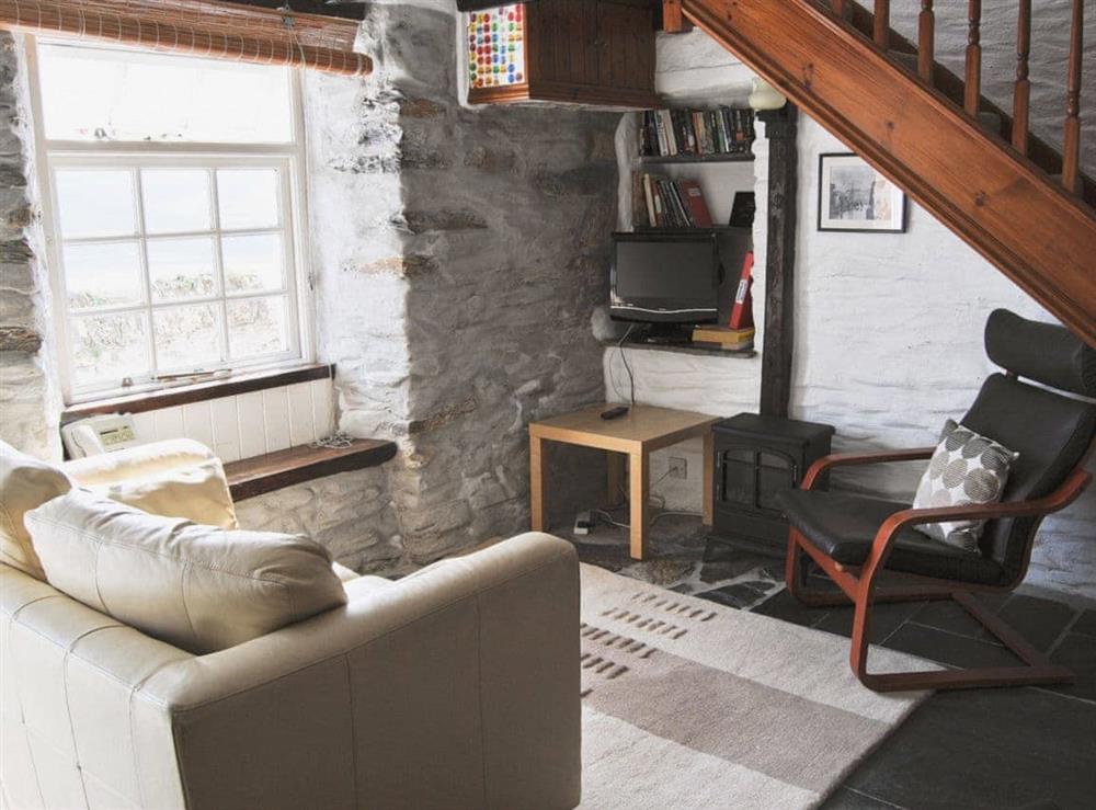 Living room at Dawn Cottage in Portmellon, Cornwall., Great Britain