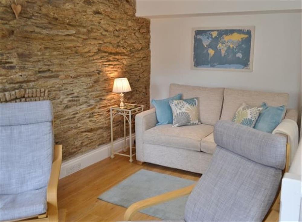 Living area at Dayan Cottage in Fowey, Cornwall