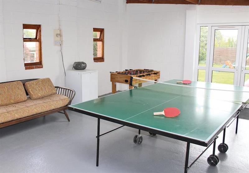 Games room at Dean Steep in North Devon, South West of England
