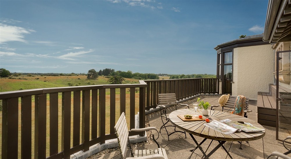 The balcony and view at Deben View in Woodbridge, Suffolk