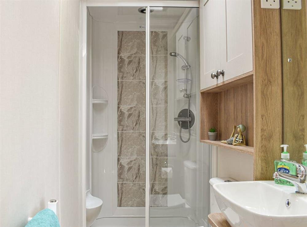 Shower room at Deer Glade Lodge in Landford, Wiltshire