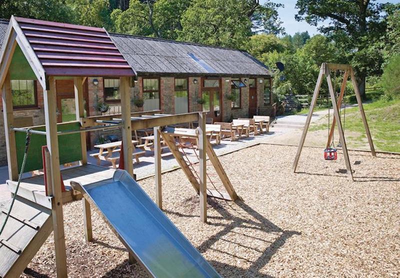 Children’s play area at Deerpark Forest in South Cornwall, South West of England