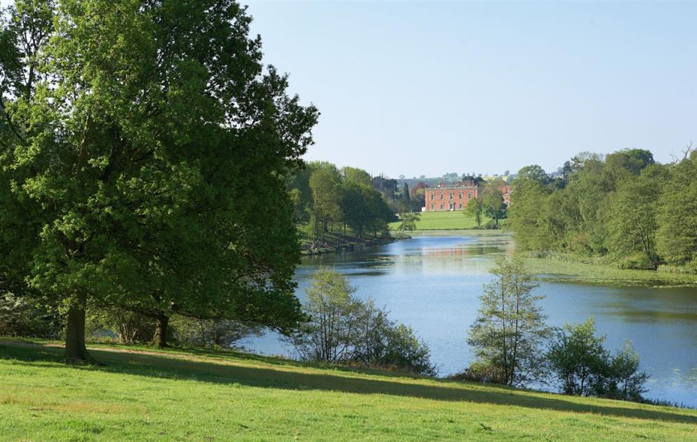 A view across the lake to Staunton Harold Hall