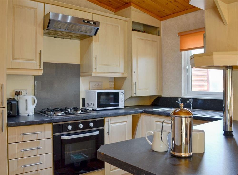 Kitchen at Deeside Woodland Lodges- Lodge A in Dinnet, near Ballater, Aberdeenshire