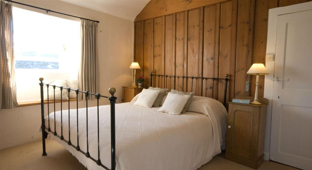 The double bedroom at Degibna Lower Pentire Farm House in Helston, Cornwall