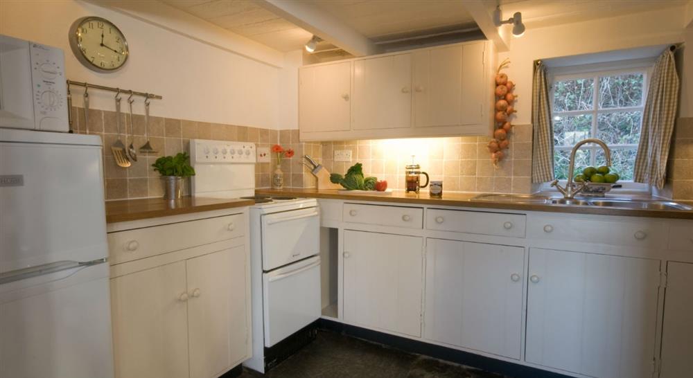 The kitchen at Degibna Lower Pentire Farm House in Helston, Cornwall