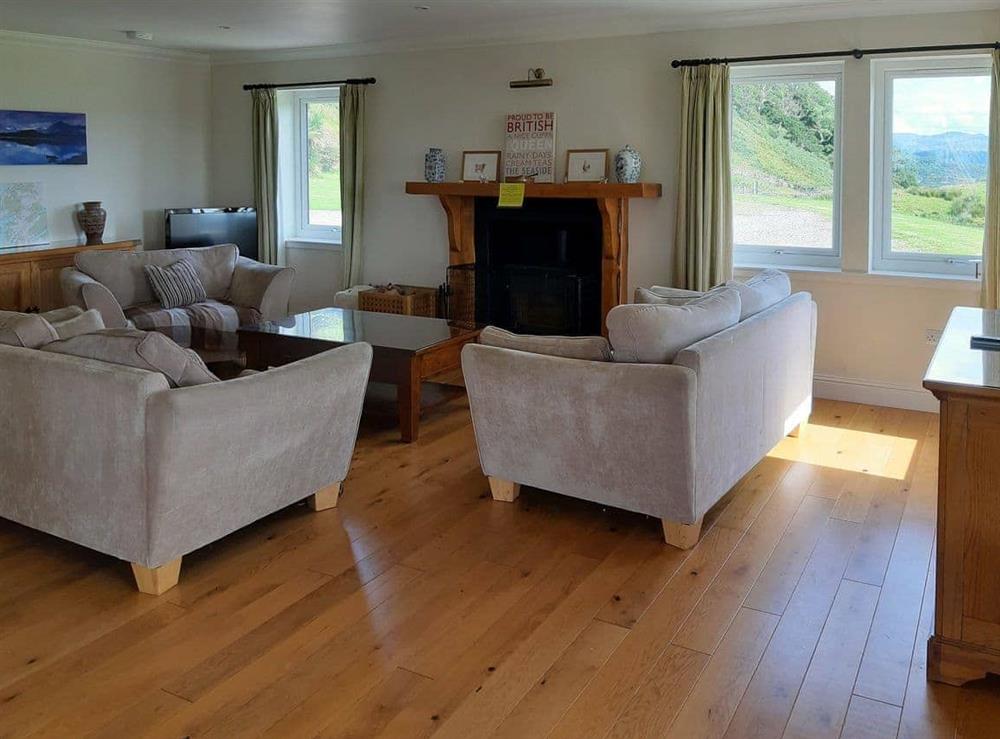 Large living room at Degnish Farmhouse in Kilmelford, nr.Oban, Argyll
