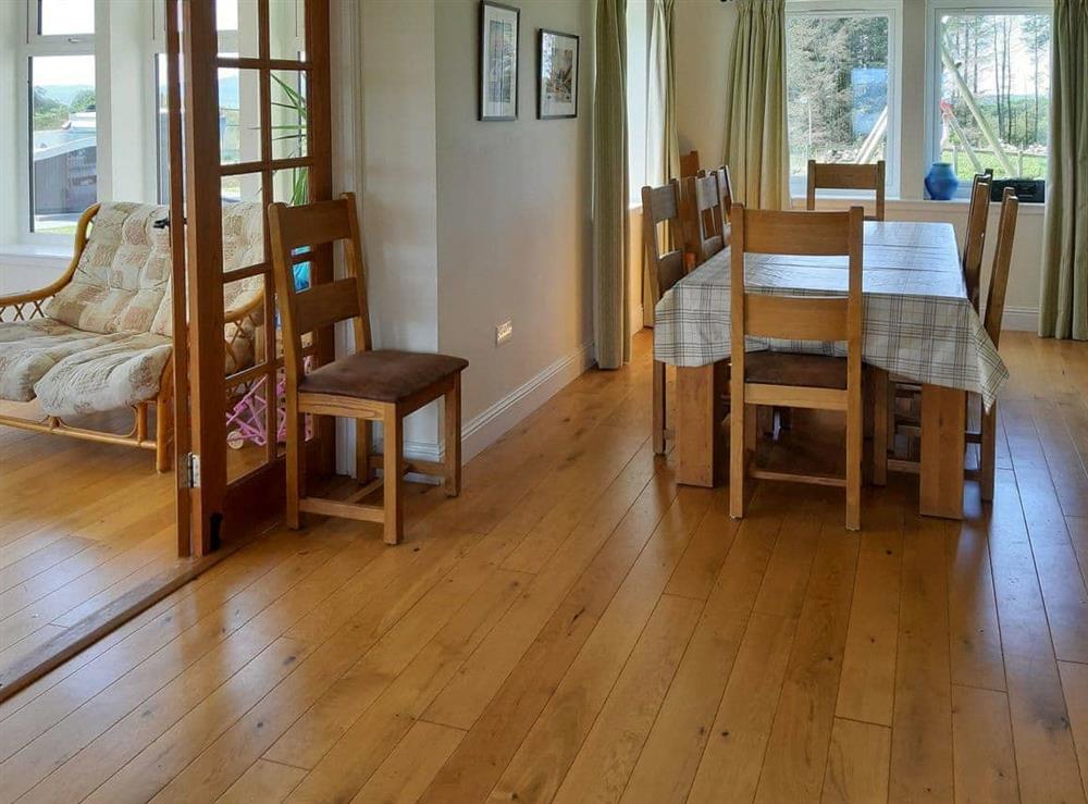 Light and airy dining area at Degnish Farmhouse in Kilmelford, nr.Oban, Argyll
