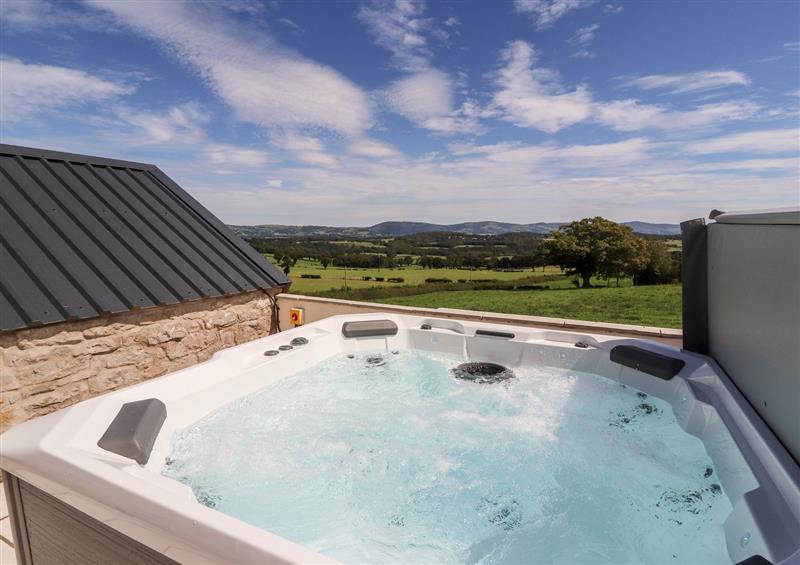 Enjoy the hot tub at Delfryn, Llannefydd near Denbigh