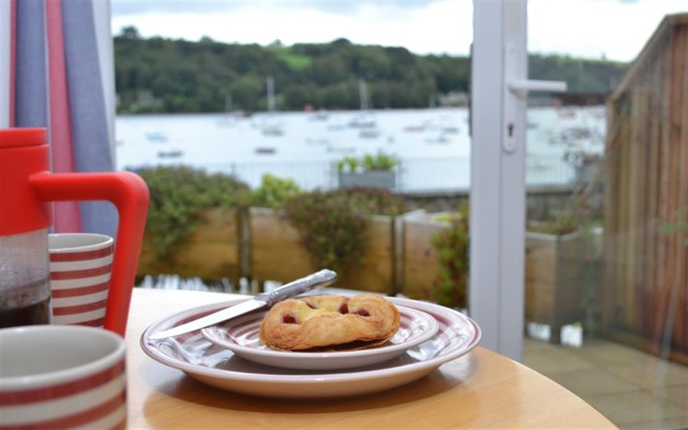 Enjoy the lovely views while dining. at Demelza 2 in Helford Passage