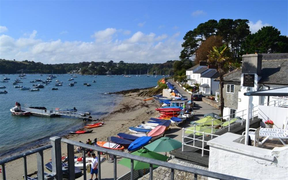 Watch the world go by from the balcony. at Demelza 3 in Helford Passage