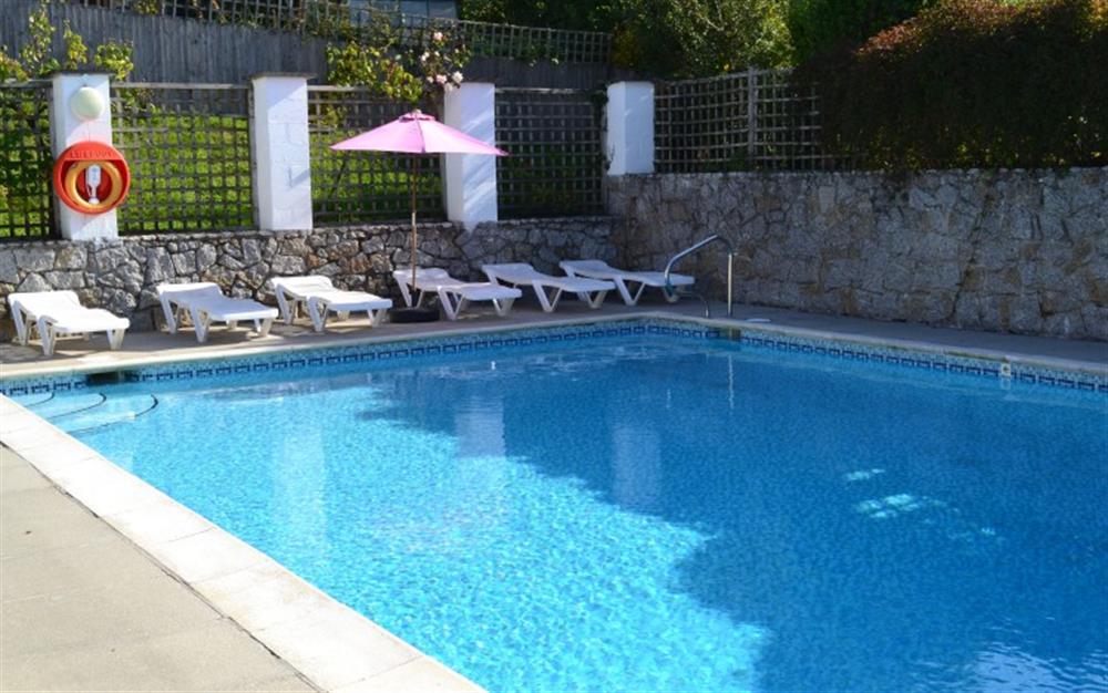 The outdoor, heated pool is open to Helford Passage guests. at Demelza 4 in Helford Passage