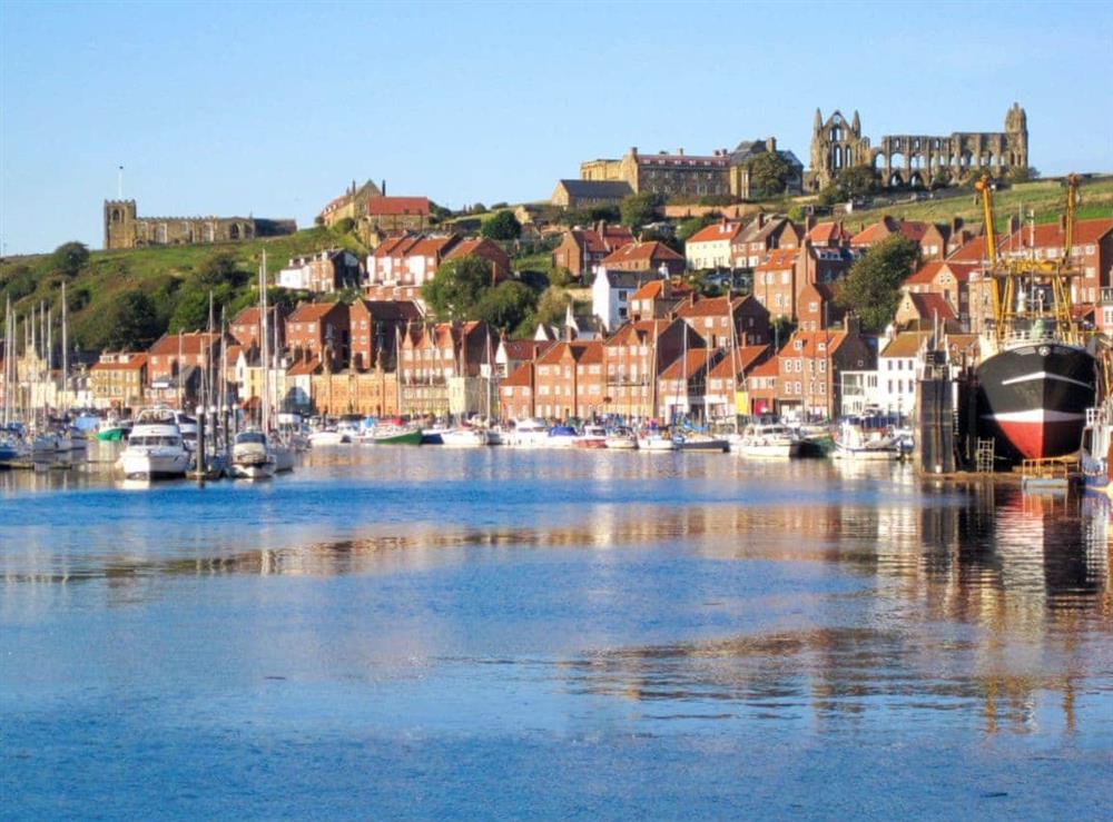 Whitby Harbour with Abbey in background at Demeter House in Whitby, North Yorkshire
