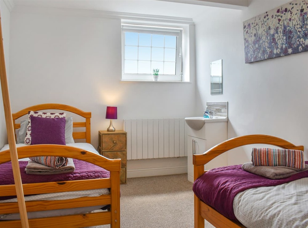 Twin bedroom at Denelea in Scarborough, North Yorkshire