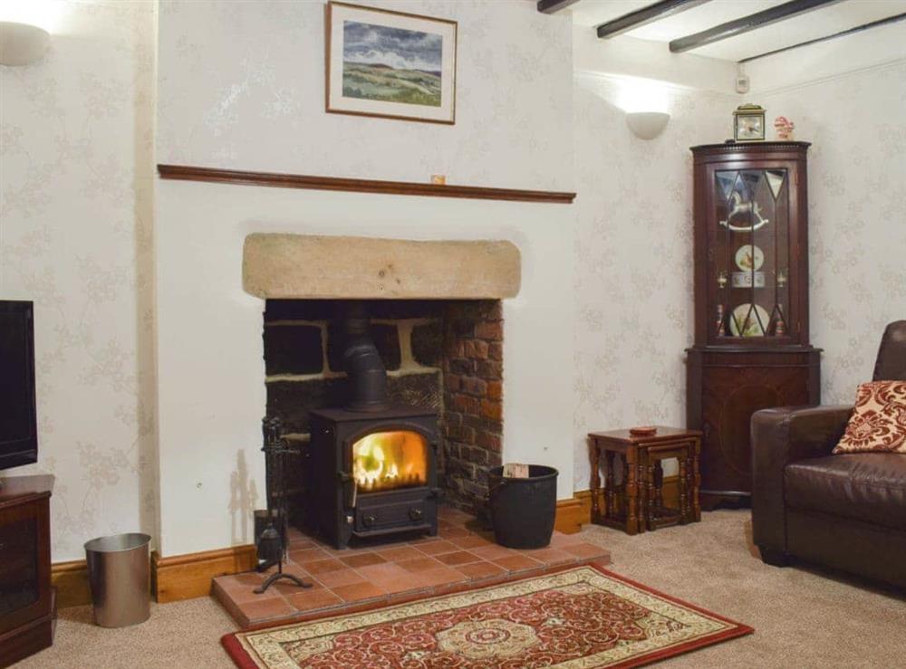Delightful living room with cosy woodburner at Denham in Glaisdale, North Yorkshire