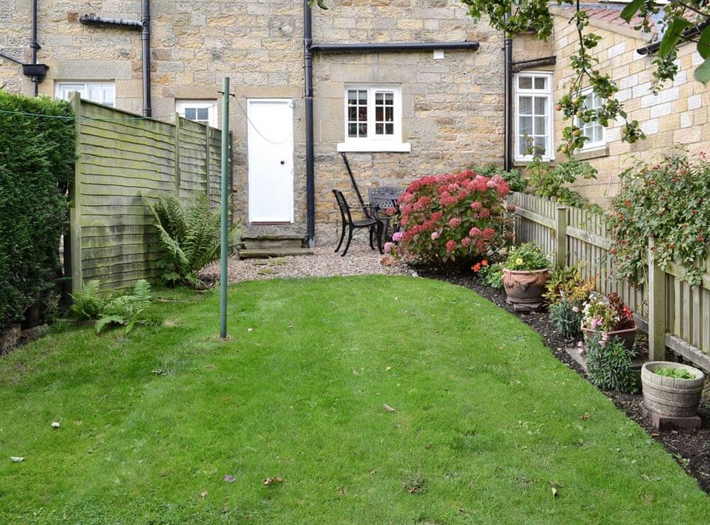 Wonderful enclosed garden to the rear at Derwent Cottage in Wrench Green, near Scarborough, North Yorkshire