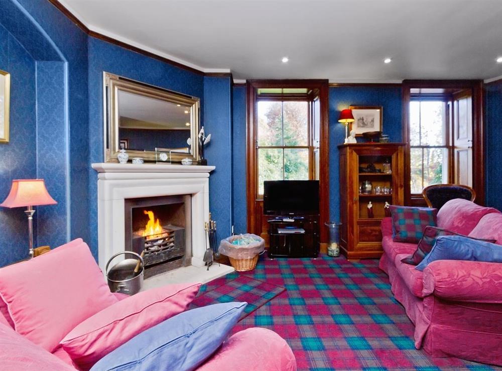 Living room at Dess Lodge in Dess, Aboyne, Aberdeenshire., Great Britain