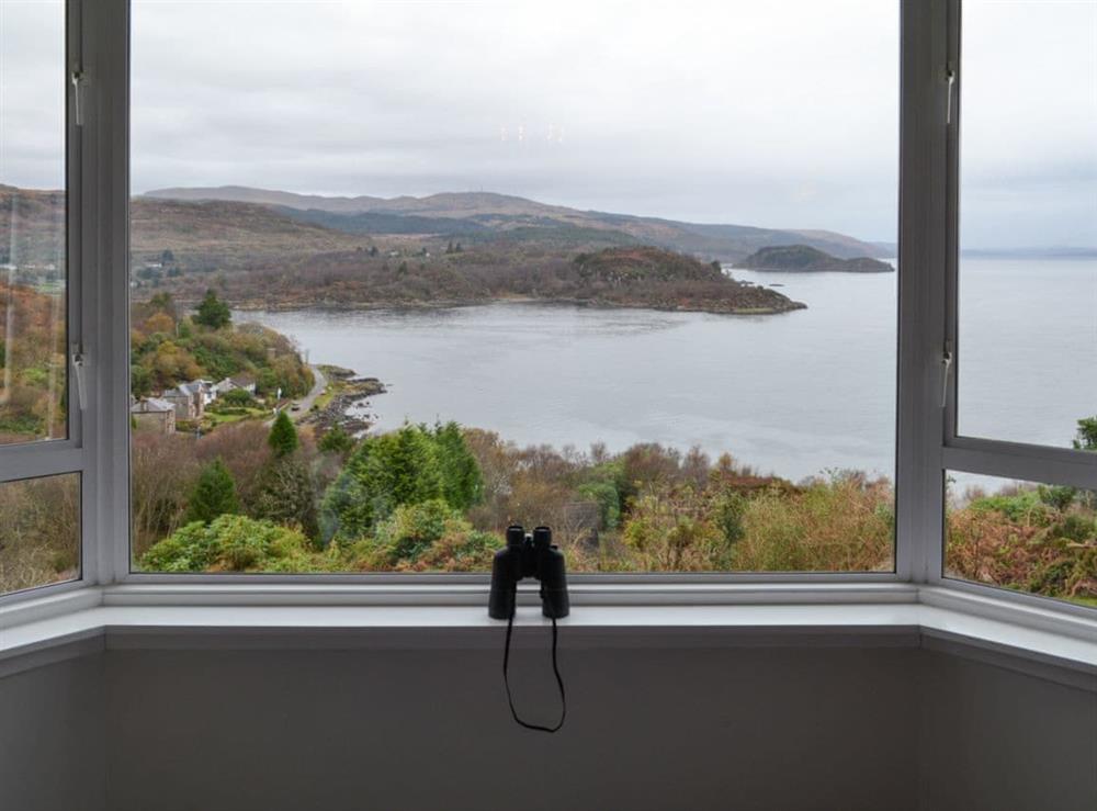 Stunning views from the comfort of the living room at Devana Croft in Tarbert, Agyll and Bute, Argyll