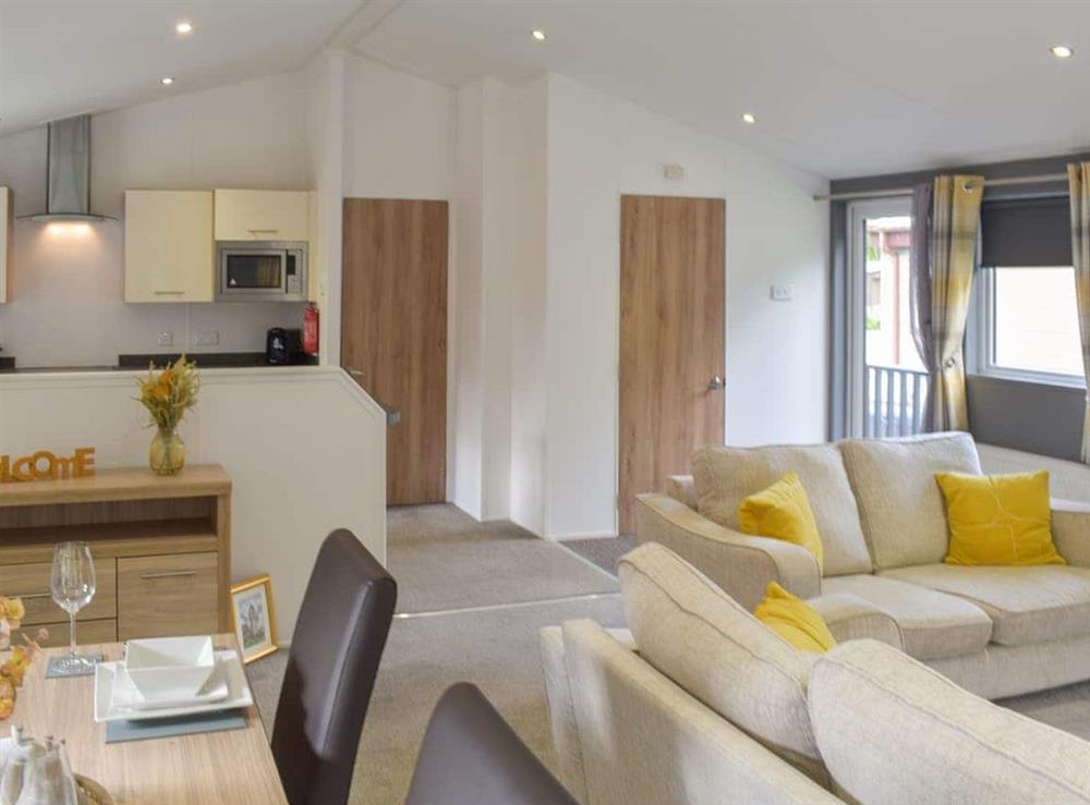 Open plan living space at Devin Lodge in Dollar, Clackmannanshire
