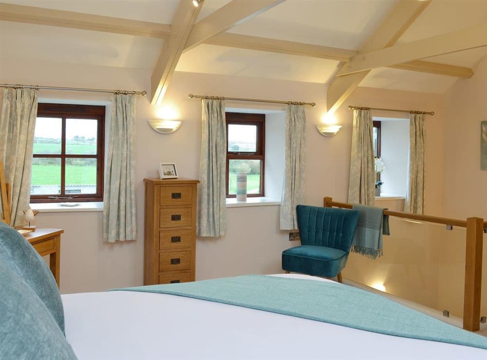Light and airy double bedroom at Dew Cottage in St Buryan, near Sennen, Cornwall