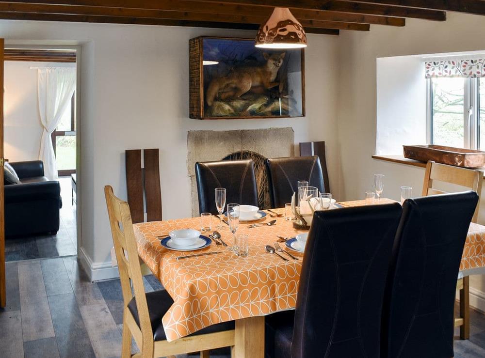 Dining room at Dewey Lane Farm House in Brackenfield, near Matlock, Derbyshire