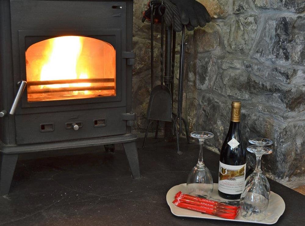 Beautifully presented living room with wood burner (photo 2) at Didfa in Llangoed, near Beaumaris, Gwynedd
