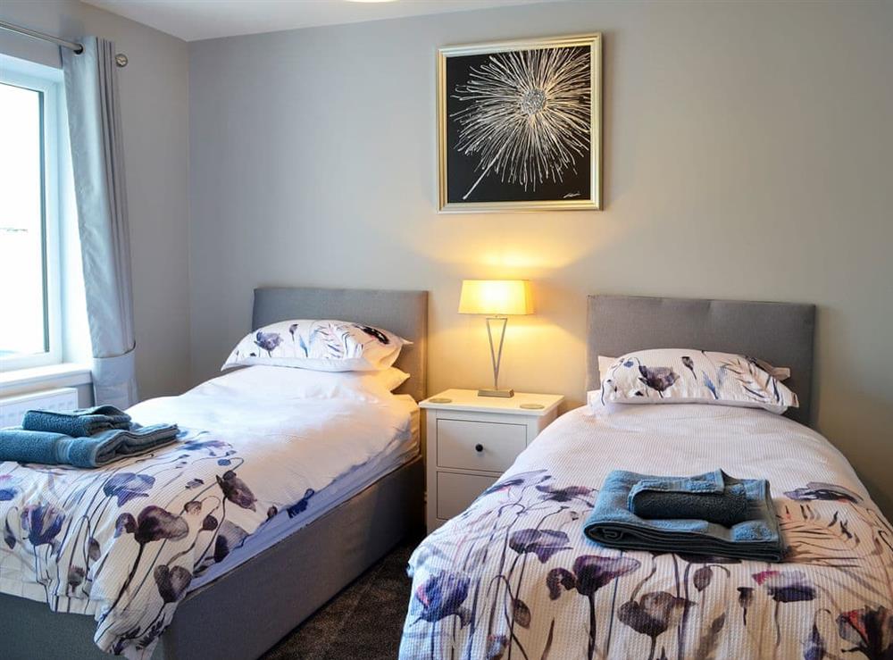 Twin bedroom at Dinduff Lodge in Low Dinduff, near Stranraer, Wigtownshire