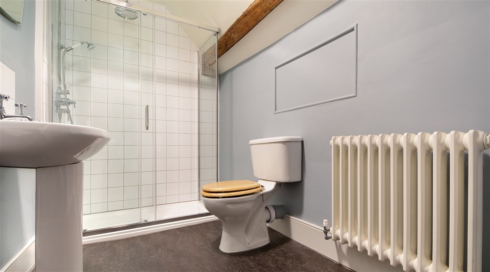 One of the en-suite shower rooms on the second floor at Dinefwr Home Farm in Llandeilo, Carmarthenshire