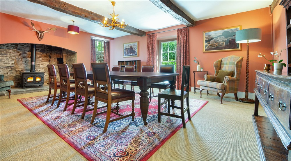 The dining room at Dinefwr Home Farm in Llandeilo, Carmarthenshire