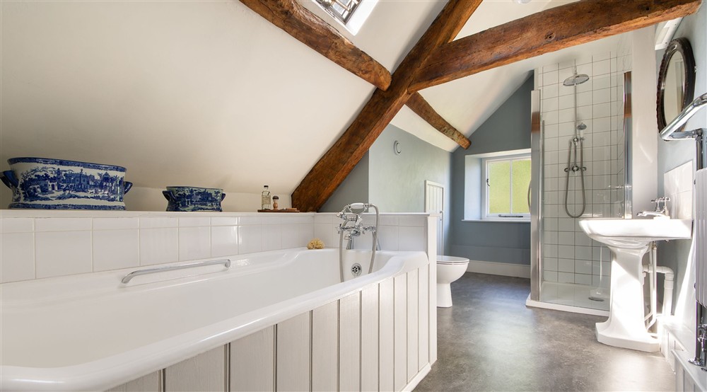 The first-floor bathroom at Dinefwr Home Farm in Llandeilo, Carmarthenshire