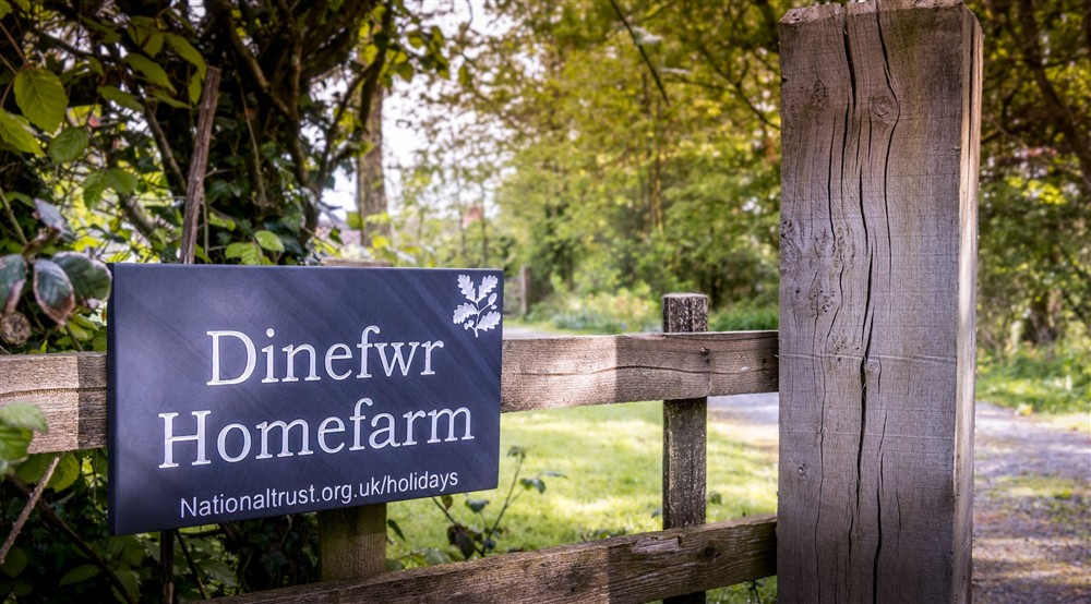 The sign at Dinefwr Home Farm in Llandeilo, Carmarthenshire