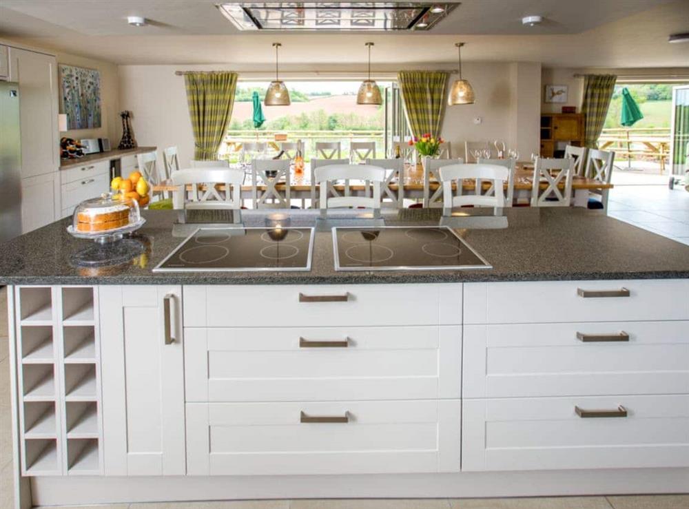 Modern kitchen with useful ‘island’ at The Rookery, 