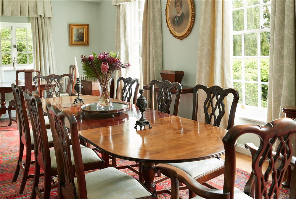 The formal dining room has retained all charm and character at Dolbelidr, Saint Asaph