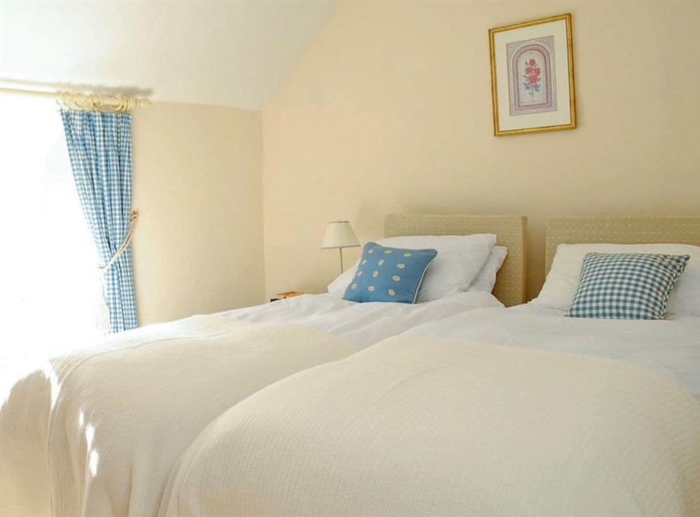 Twin bedroom at Dolgadfa in Llandderfel, near Bala, Gwynedd., Great Britain