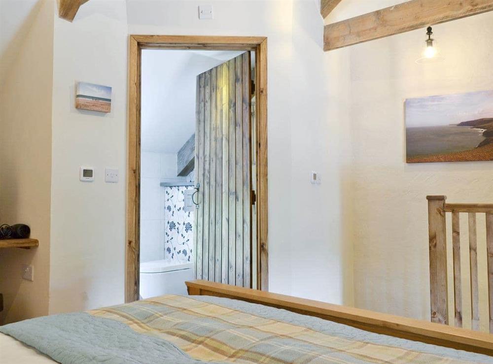 Exposed wooden beams throughout
