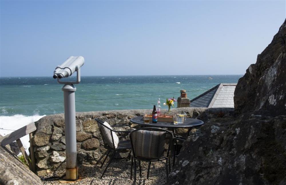 A telescope has been thoughtfully provided to enable you to enjoy the Cornish coastline