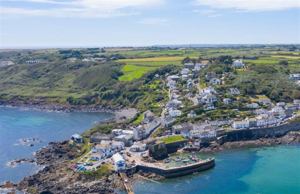 The quaint port town of Coverack from above