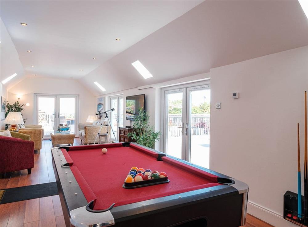 Games room at Dolphin Bay House in Cullen, near Buckie, Highlands, Banffshire