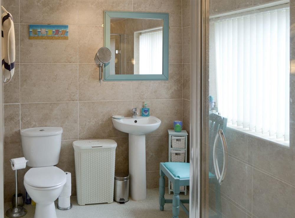 Shower room at Dolphin Cottage in Newbiggin by the Sea, Northumberland