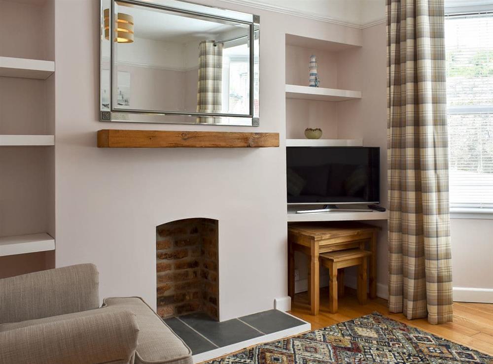 Cosy living room at Dolphin Watch in Newlyn, Cornwall