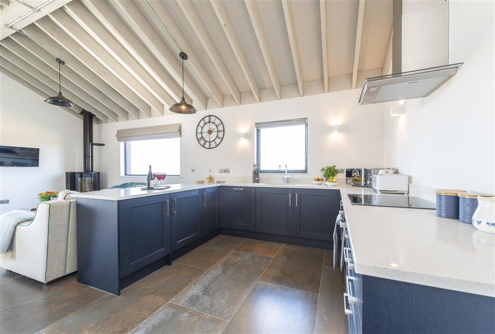 This spacious living space includes a modern and well-equipped kitchen at Dorset Eco Retreats, Ansty, Dorchester