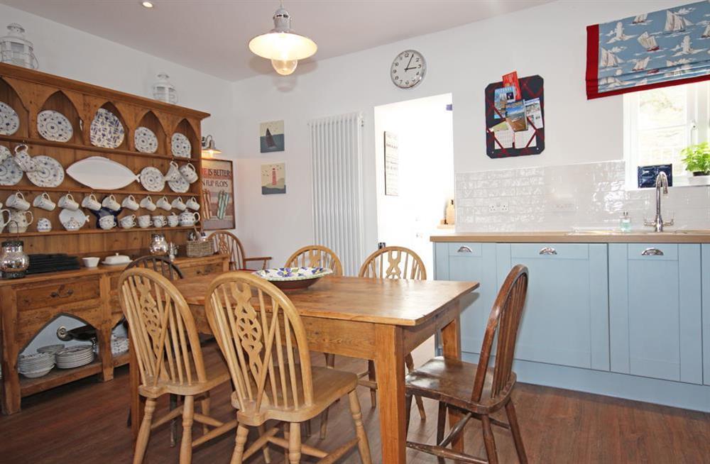Dining area seating six at Dory Cottage in , Salcombe