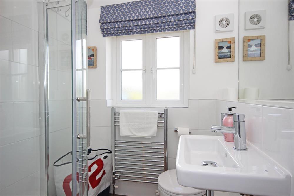 Shower room on first floor at Dory Cottage in , Salcombe