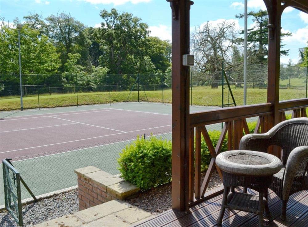 Tennis court at Dove Cote House in Webbery, Nr Bideford, North Devon., Great Britain