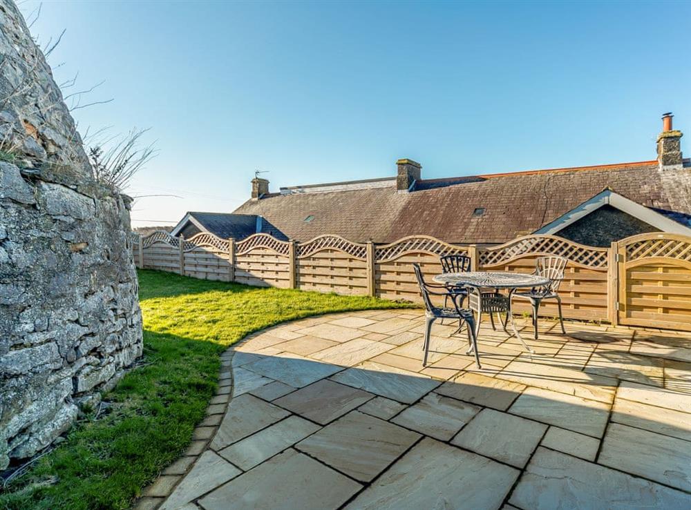 Patio at Dovecote Cottage in Embleton, Northumberland