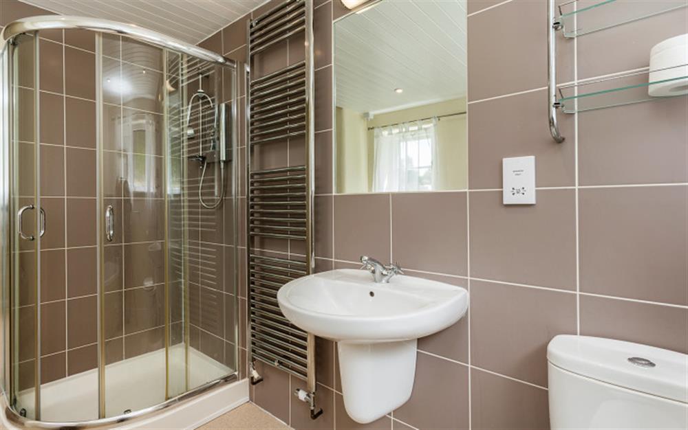 The master bedroom's ensuite bathroom. at Dower House in Dittisham