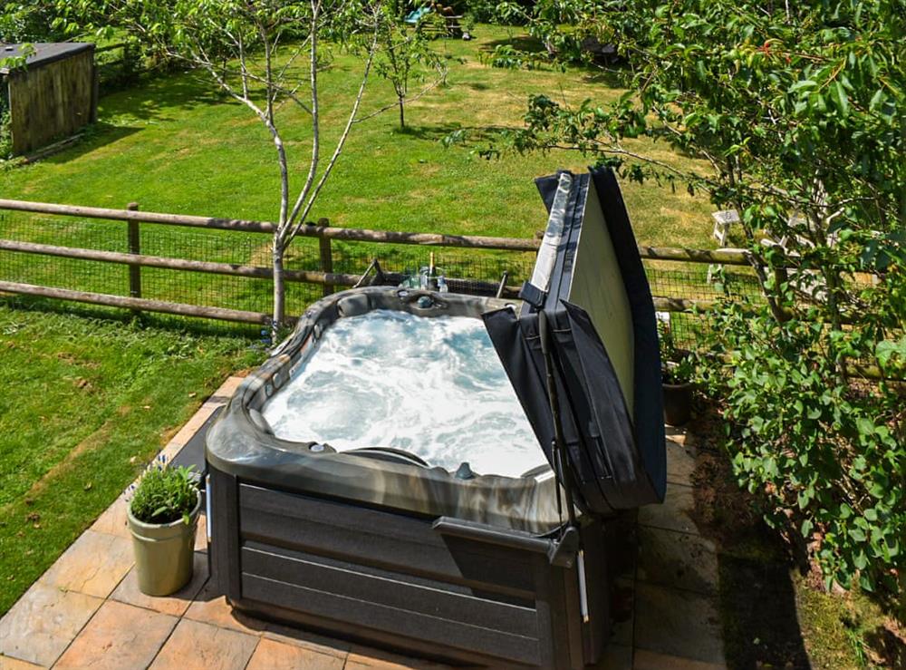 Hot tub at Dower House Lodge in Ludlow, Herefordshire